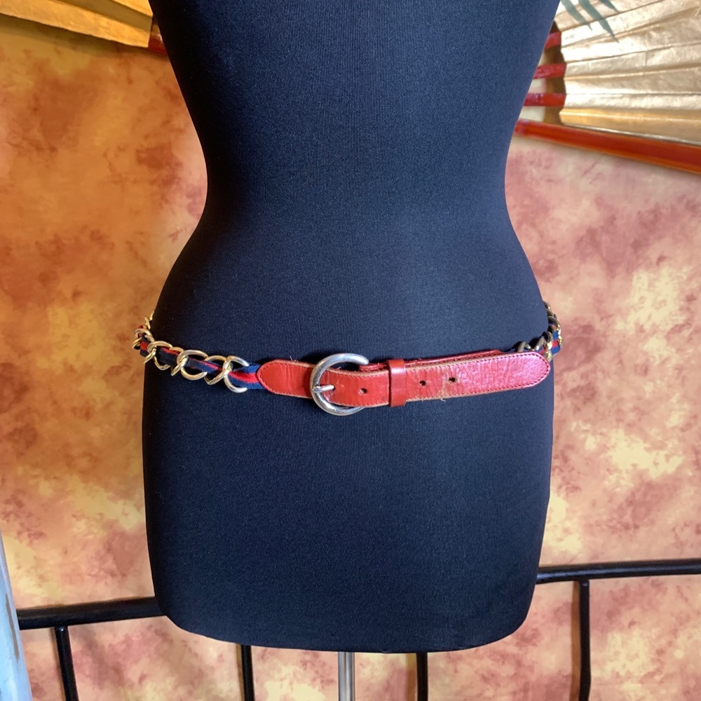 Vintage Rampage Nylon & Leather Gold chain best